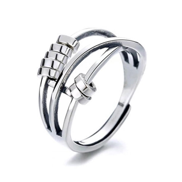 EZLIFE Anillos antiansiedad para mujeres y hombres, juego de anillos antiansiedad unisex A9Z9