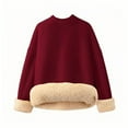 thumbnail image 2 of Styesk Mens Shirts Man Solid Color Fleecing Loose Pullover Stand Collar Hoodie Fallow Wool Warm Blouse, 2 of 3