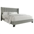 thumbnail image 2 of Castle Place Elegant Wingback Linen Upholstered Full Bed, Light Grey, 2 of 9