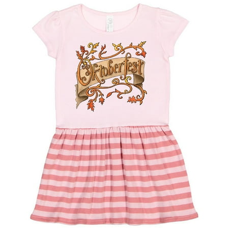 

Inktastic Oktoberfest Banner with Orange Autumn Leaves Gift Toddler Girl Dress
