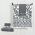 thumbnail image 2 of Pacific Coast Textiles Trefoil Filigree 6-Piece Cotton Adult Bath Towel Set, Platinum, 2 of 5