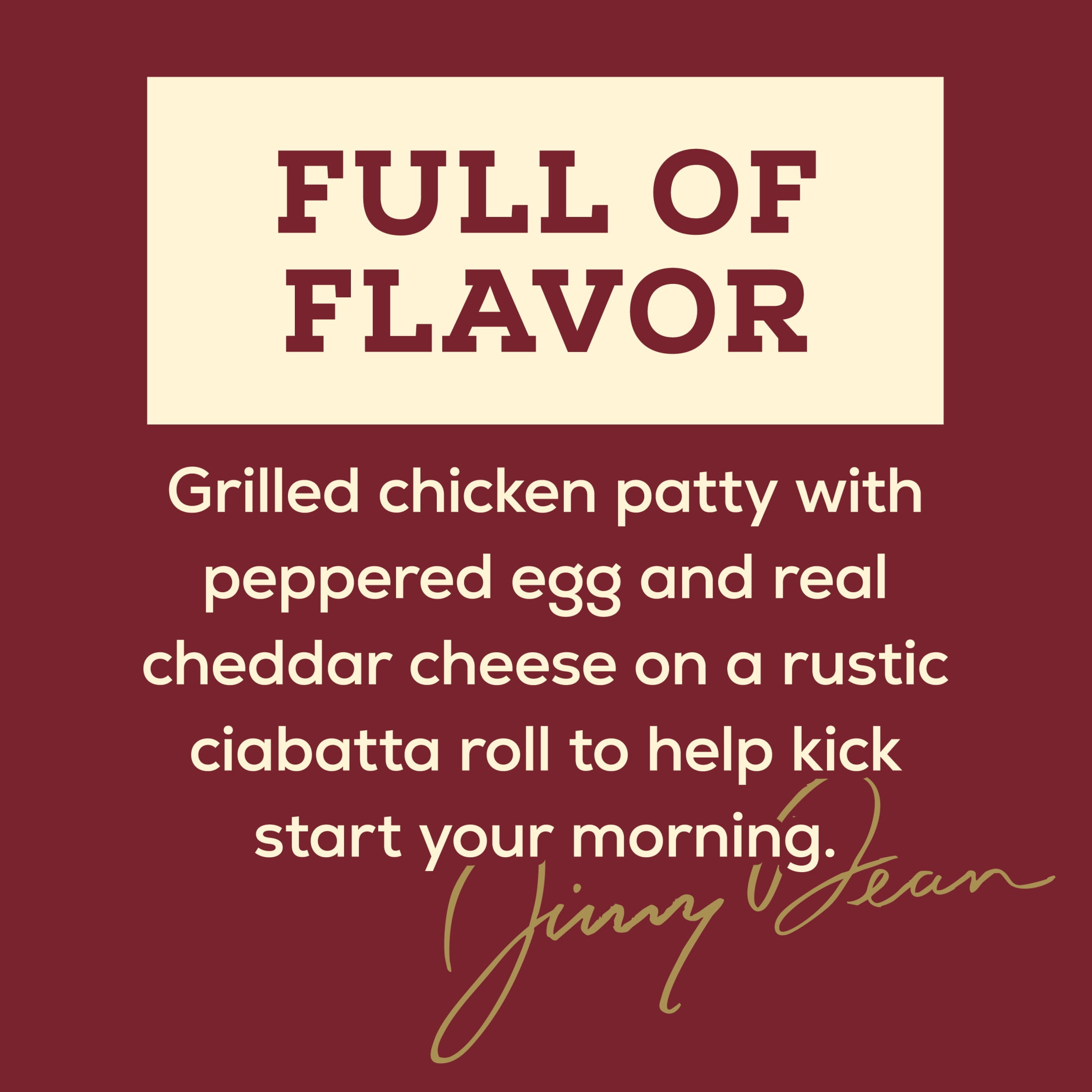 Jimmy Dean Frozen Protein Breakfast Sandwich, Chicken, Egg, Cheese Ciabatta, 11.7 oz, 2 Count
