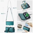 thumbnail image 6 of Compatible with iPhone 15 Pro Max Case Crossbody Purse with Strap Women 10 Card Holder Zipper Wallet Lanyard 6.7'' Flip Faux Leather RFID Blocking (Green,IP 15 Pro Max), 6 of 17