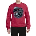 thumbnail image 2 of Wild Bobby, God Is My Judge Smokey Gray Skull Dark Pop Culture Unisex Crewneck Graphic Sweatshirt, Vintage Heather Red, X-Large, 2 of 3
