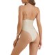 thumbnail image 3 of INSPIRAR CHIC Monokini de una pieza para mujer con tirantes ajustables, parte inferior triangular, trajes de baño bikini en color beige medio, 3 of 5