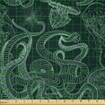 thumbnail image 2 of Ambesonne Marine Fabric by the Yard Microfiber, Underwater Tentacles Motif, 1 Yard, Dark Reseda Green Seafoam, 2 of 2
