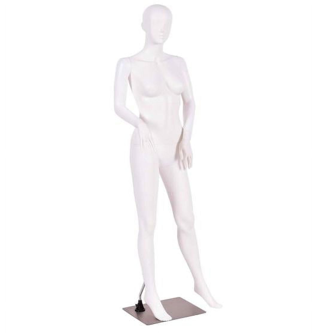Gymax Female Mannequin Egghead Plastic Full Body Dress Form Display