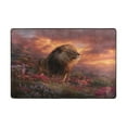 thumbnail image 2 of 36x24in Area Rug Machine Washable Floor Mats Skid-Resistant Backing Carpet for Home Kitchen Bedroom Majestic Powerful Lion, 2 of 7