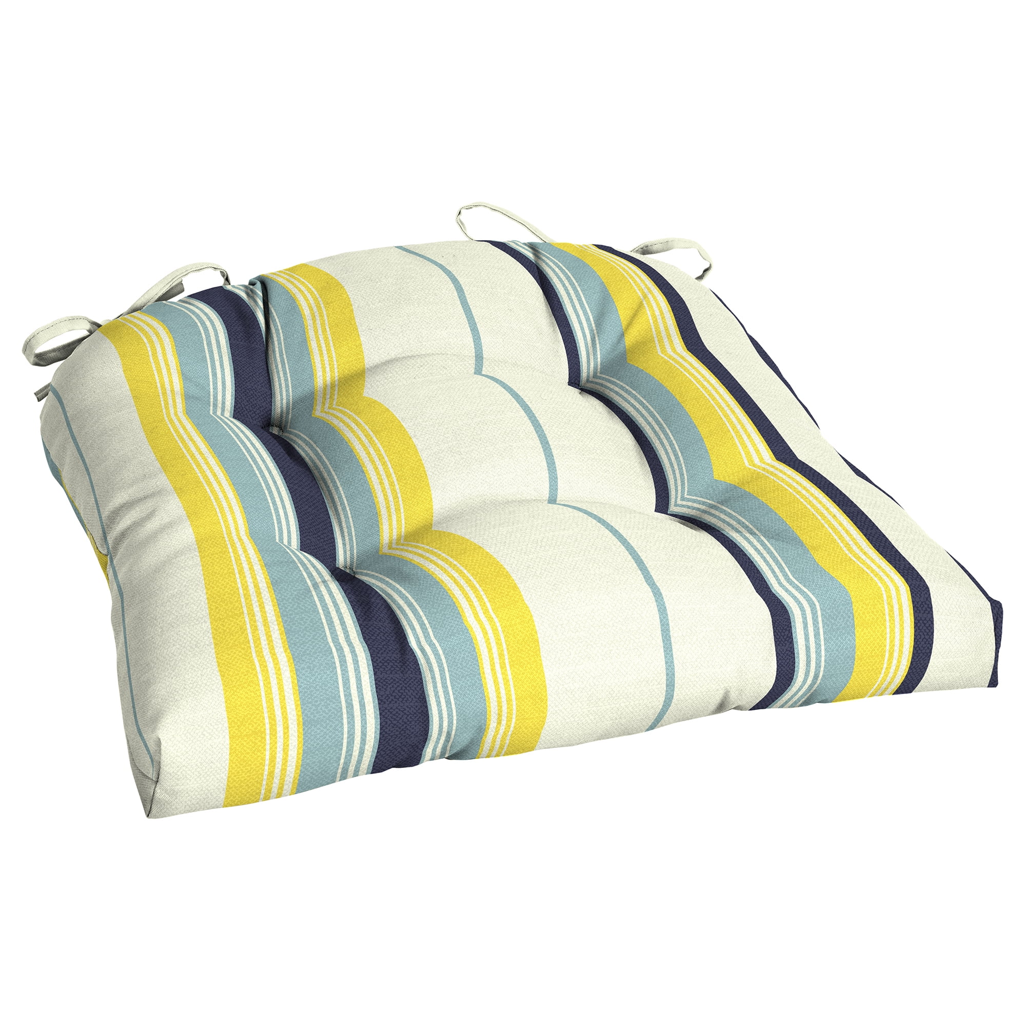 Mainstays Yellow Bell Gardens Stripe 20"W x 18"D Outdoor Patio Wicker