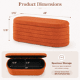 thumbnail image 2 of Storage Ottoman Bench End of Bed for Bedroom,43 inch Teddy Boucle Upholstered Entryway Shoe Seat Bench w/Storage,Sherpa Modern Cute Stool Foot Rest for Living Room,Window Seating,Orange, 2 of 13