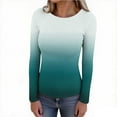 thumbnail image 5 of Women's Gradient Long-Sleeved Shirts, Round-Neck Pullover Soft Tops, Warm Undershirts for Fall and Winter, 5 of 8