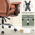 thumbnail image 5 of COOLHUT Big and Tall Leather Office Chair with Adjustable Headrest, Executive Computer Desk Chair with 3D Adjustable Padded Armrest, Ergonomic Office Chair with Thick Cushion & Lumbar Support, Brown, 5 of 10