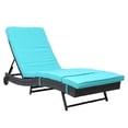 thumbnail image 6 of Craftian Wicker Chaise Lounge Pool Chair, Outdoor 5 Position Backrest Cushioned for Beach Blue, 6 of 9