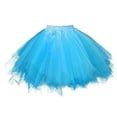 thumbnail image 2 of WHLBF Women's Large Size Retro Slip High Quality Bubble Yarn Ballet Skirt Dance Half Skirt Blue XL(XL), 2 of 6