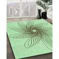 thumbnail image 3 of Ahgly Company Machine Washable Indoor Round Transitional Mint Green Area Rugs, 8' Round, 3 of 7