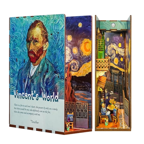 Kit de Rinconcito de Libros DIY Tonecheer Mundo de Vincent con Luz LED