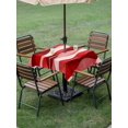 thumbnail image 5 of Outdoor Tablecloth with Umbrella Hole, Red Striped Spillproof Waterproof Outdoor Table Cover, Modern Gradient Geometric Ripple Stripes Patio Tablecloths for Party/Garden/Picnic, Square 54"x54", 5 of 9