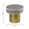 thumbnail image 5 of TOV Furniture Bone Table d'Appoint Ronde en Métal de Transition de 20.5"H en Noir, 5 of 5