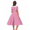 thumbnail image 4 of YuXingFu Dresses for Women 2026 Mid-Length Plus Size Womens Dress Short Sleeve Solid Color Casual Summer Hot Pink XXL, 4 of 6
