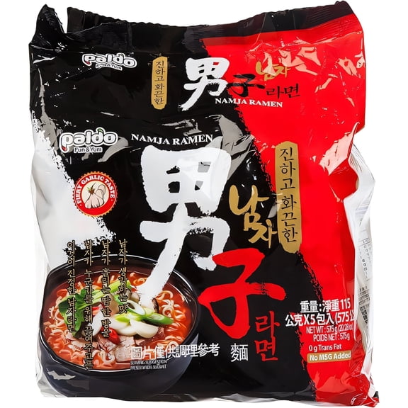 [5 Packs] Paldo Namja Ramyun - 2012 NEW Korean Hit Ramen 4.06 oz (팔도 남자라면 10팩)