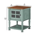 thumbnail image 5 of Wooden Accent Cabinet with Lattice Door Front Teal Blue and Brown - Saltoro Sherpi, 5 of 5