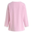 thumbnail image 4 of vigerkar Womens Floral Embroidered Long Sleeve Shirt Peter Collar Dressy Casual Blouse Shirts (Pink, XL), 4 of 7