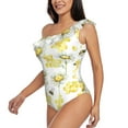 thumbnail image 2 of Easygdp Sweet Honey Women's One Shoulder Ruffle Monokini Bathing Suits with Removable Chest Pad, Quick Drying - Large, 2 of 8