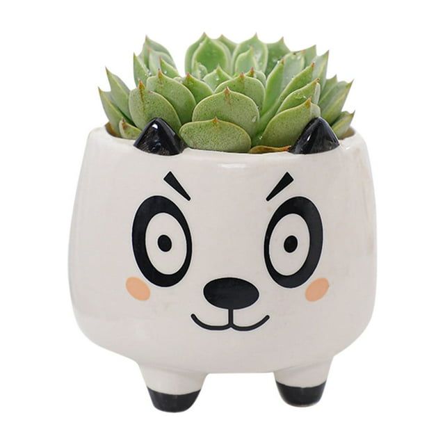 Flowerpots with Dish Ceramic, Animal Pot Ceramic Succulent Plant Pot Cactus Potted Planting Bonsai Pots Set, Flower Pots