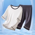 thumbnail image 2 of TBWNWG Boys Sleepwear Pajama Set for Kids - Short Sleeve Loungewear Comfortable Fabric Summer Outfit for Children - Soft and Breathable Homewear,Size 9-10 Years, 2 of 3
