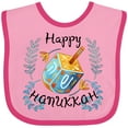 thumbnail image 3 of Inktastic Happy Hanukkah Dreidel and Laurels Boys or Girls Baby Bib, 3 of 4