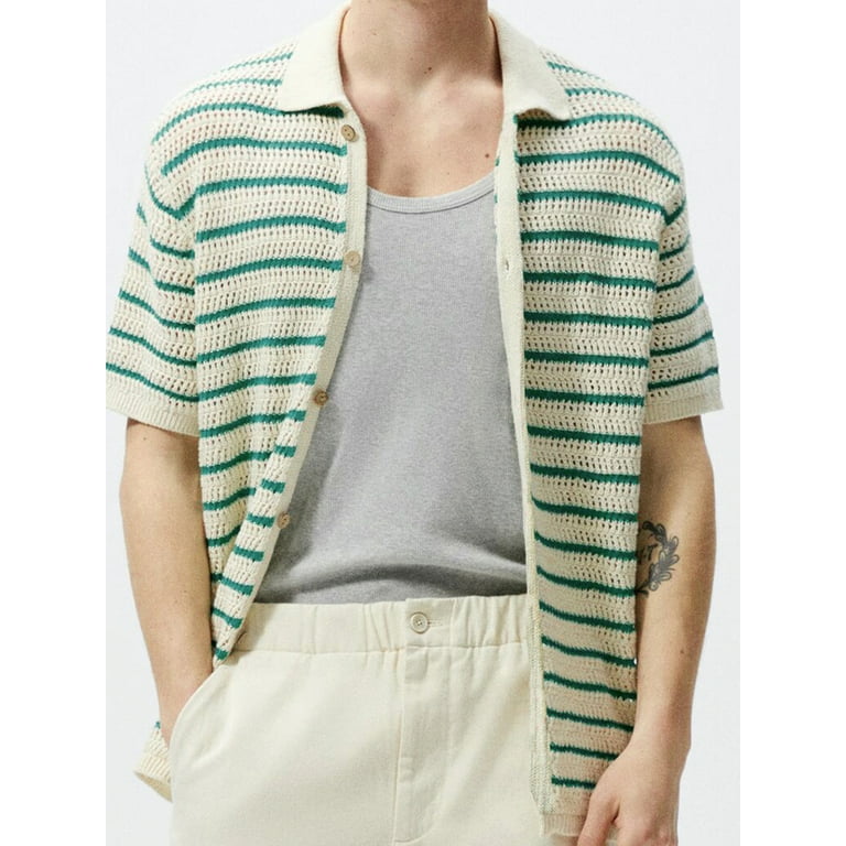 Striped Contrast Cardigan Sweater Striped Contrast Cardigan Sweater