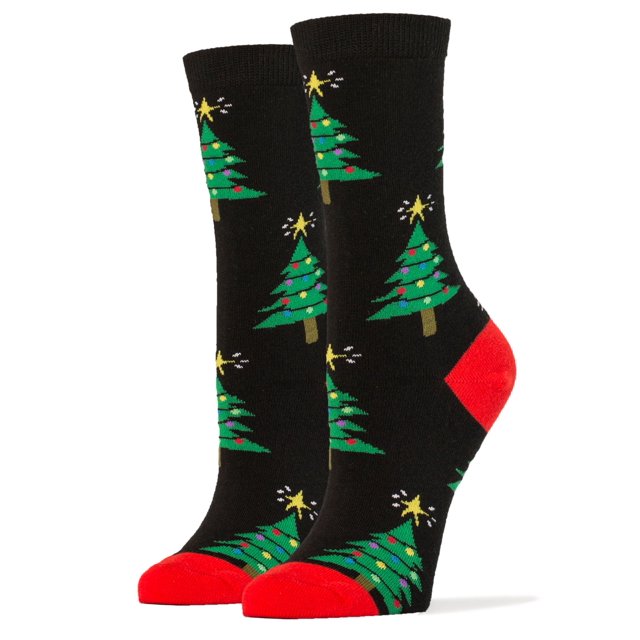 OoohYeah Women's Crew Socks, Funny Cool Crazy Cotton Socks, O Tannenbaum, Size 5 to 10