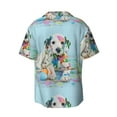 thumbnail image 2 of Disketp Men's Hawaiian A Funny Little Dalmatian Puppy Print Shirts Button Down Holiday Beach Shirts-3X-Large, 2 of 7