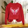 thumbnail image 4 of Nmnitkp Women Breast Cancer Awareness Sweatshirt Pink Ribbon Inspirational Tops Casual Long Sleeve Fall Winter Pullover Red,XL, 4 of 5