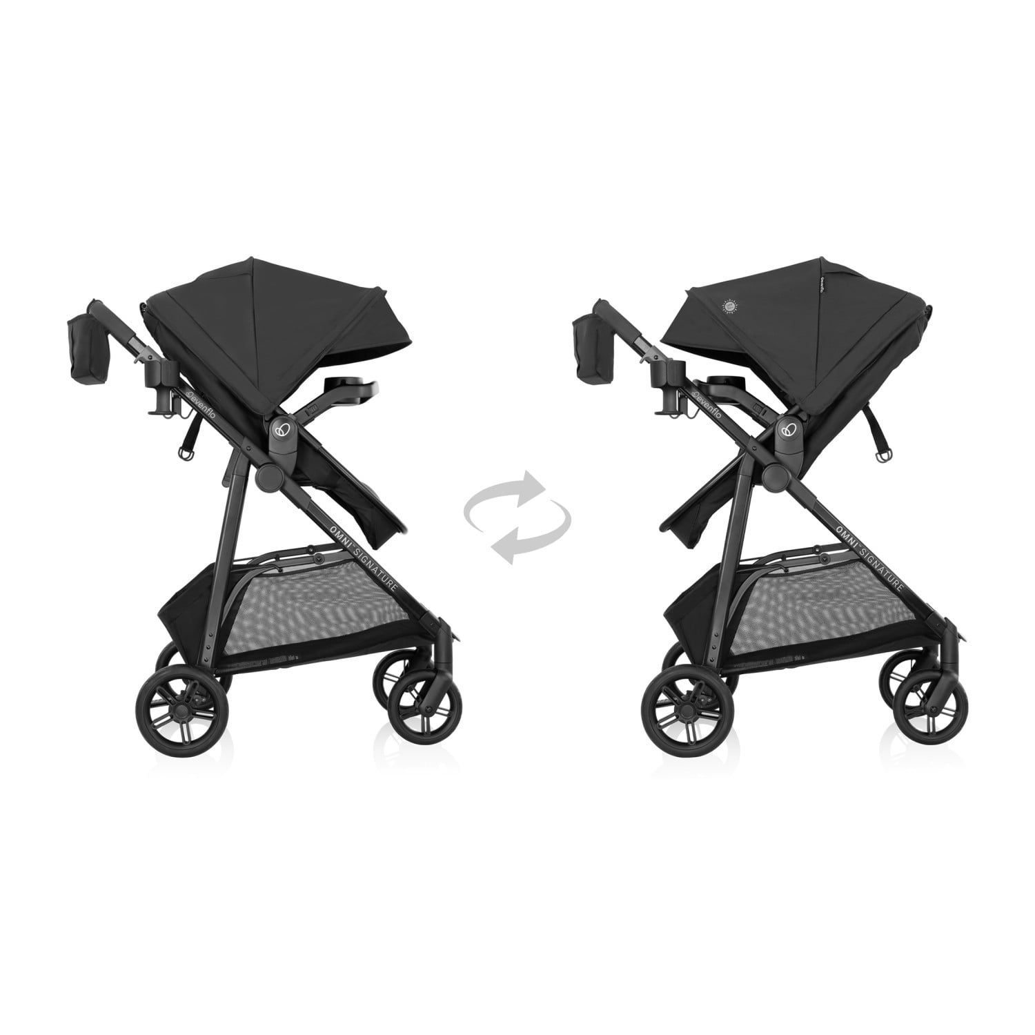 Evenflo Omni Signature Travel System with LiteMax Infant Car Seat, Porto Black