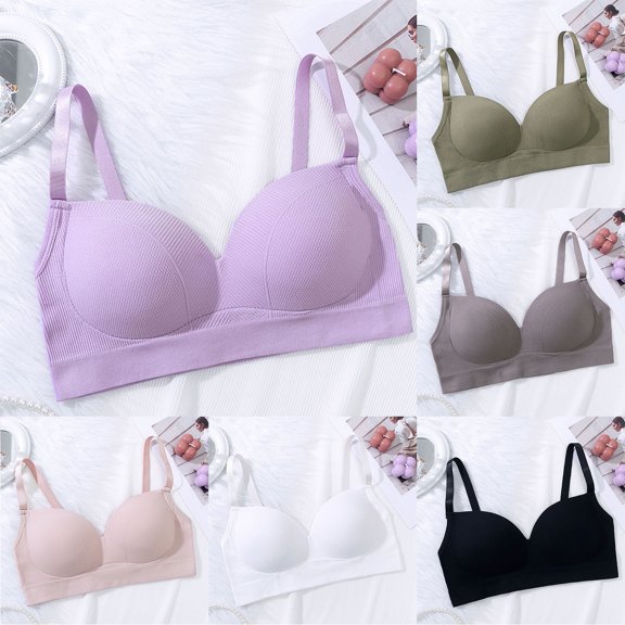 Antinious Ladies Solid Wireless Backless Seamless Push Up Comfortable Everyday Bras