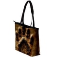 thumbnail image 3 of Paw Print Canvas Leather Mix Hand Bag Twill Sponge Jeanette 30x10.5x39cm/11.8x4.1x15.4in, 3 of 5
