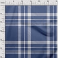 thumbnail image 3 of oneOone Cotton Poplin Medium Blue Fabric Check Diy Clothing Quilting Fabric Print Fabric By Yard 56 Inch Wide, 3 of 4