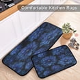 thumbnail image 5 of 2-Piece Kitchen Rugs Set Non-Slip Mats Carpet Floor for Kitchen, Bathroom (19.7"x27.6" & 19.7"x47.2") Deep Blue Flower, 5 of 7