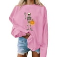 thumbnail image 2 of Meichang Women's Halloween Sweatshirts Oversized Skeleton Graphic Sweatshirt Crewneck Long Sleeve Pullover Tops Vintage Halloween Sweatshirt, 2 of 5
