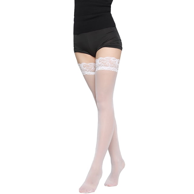 Hermosas medias de encaje de silicona para usar, medias sexys antideslizantes hasta la rodilla, medias sexys