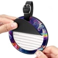 thumbnail image 2 of Robot Unicorn Attack 2pcs PU Leather Round Bag Tags Suitcase Handbag Tags with Privacy Cover and Name ID Tag for Travel Luggage, Handbags, Backpacks, School Bags, 2 of 6