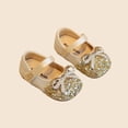 thumbnail image 7 of Kids Girl Rose Gold Glitter Flats Sparkly Princess Dress Shoes for Flower Girl Wedding Party PU Bow Kids Shoes Sizes 4-10,Size 5, 7 of 7