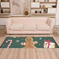 thumbnail image 2 of Yayeee Runner Rug for Bedroom 2'x6' Machine Washable Hallway Non Slip Mat, Green Christmas Gingerbread, 2 of 8