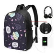 thumbnail image 3 of YFYANG 17" Laptop Backpack, Cute Cupcake Doodle Fashion Travel Work Backpack with USB and Headphone Cable Interface for Men and Women, 3 of 8