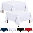 thumbnail image 1 of Kitchen White Rectangle Table Cloth 2 Pack [60x102 Inches] Nappe de Table Rectangulaire Machine Washable Polyester Table Cover for Dining, Picnic, Parties, Events, Weddings and Restaurants, 1 of 10