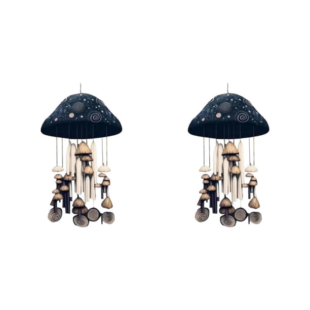 Inteprter Campanas de viento de setas de estilo único hechas a mano con materiales adecuados para cualquier ocasión. Hechas a mano en blanco y en blanco y negro 2Conjunto
