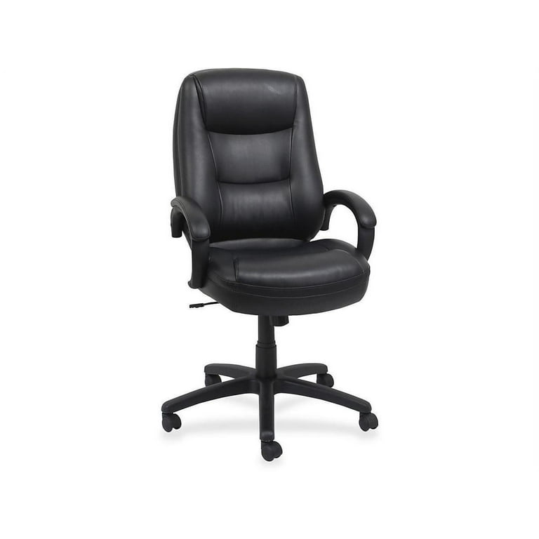 Lorell Westlake Series Executive High-Back Chair - Black Leather Seat - Black Polyurethane Frame - High Back - Black - 1 Each Lorell Westlake Series Executive High-Back Chair - Black Leather Seat - Black Polyurethane Frame - High Back - Black - 1 Each
