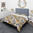 thumbnail image 3 of Designart 'Geometric luxury jungle foliage pattern' Mid-Century Modern Duvet Cover Set, 3 of 4