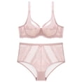 thumbnail image 3 of Conjunto de sujetador push-up de pecho lateral ultrafino de ropa interior sexy para mujer Sujetador de encaje pequeño con pecho grande, 3 of 5